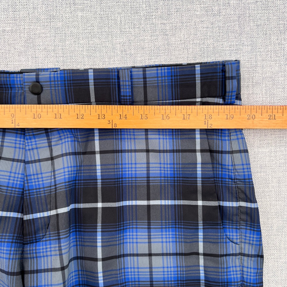 Nike Golf Dri-FIT Plaid Shorts Men 38 Blue Performance Stretch Athletic Preppy - Picture 5 of 10
